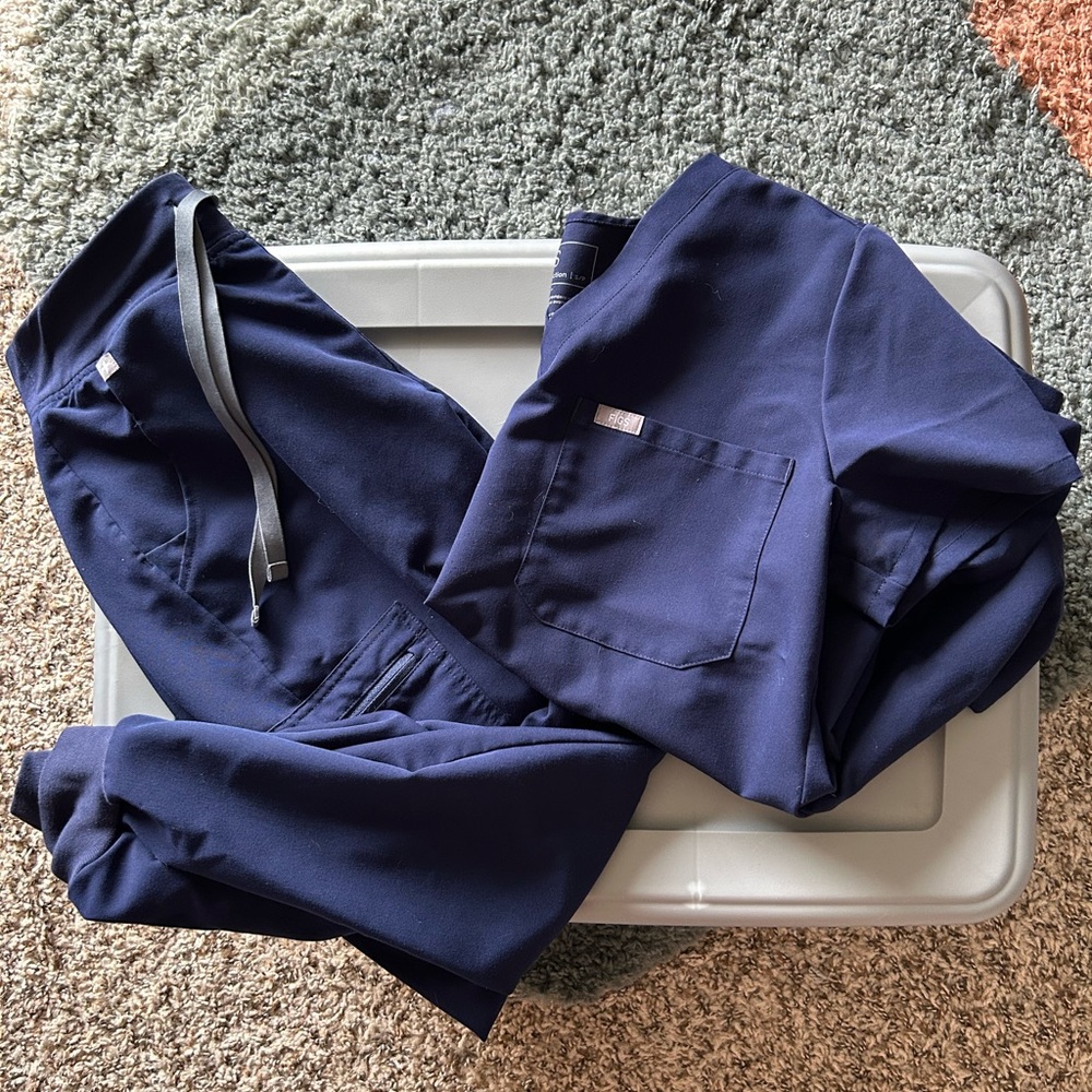 Figs Navy Blue Scrub Set